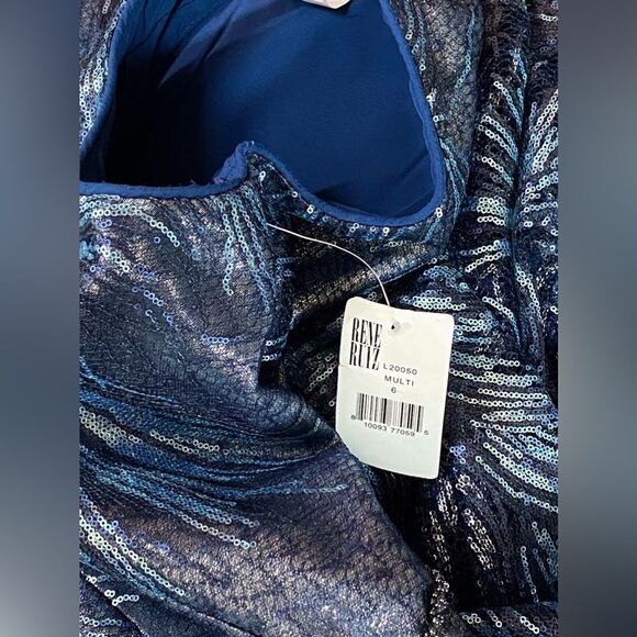 Rene Ruiz Collection Feather Jacquard Fit-&-Flare Gown size 6 - Picture 14 of 15